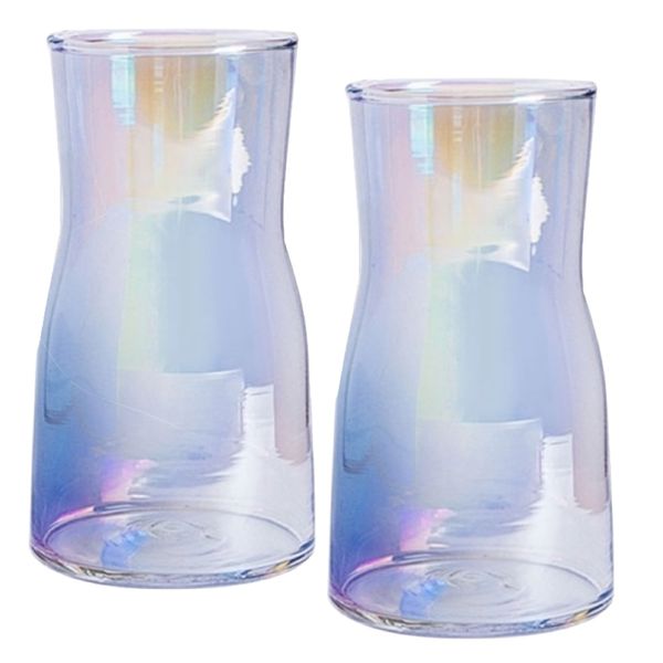 Decor Nordic Blue Transparent Wide Mouth Vases (17cm) 2pc - Special