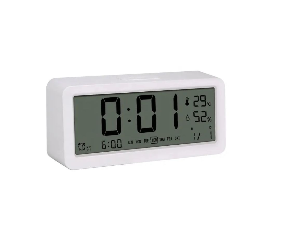 Digital Clock, Humidity, Smart Night Light Easy Operation Clock for