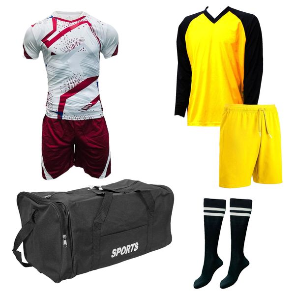 Soccer Kit &amp; Goalkeeper Set with Kit Bag - Football Team of 15