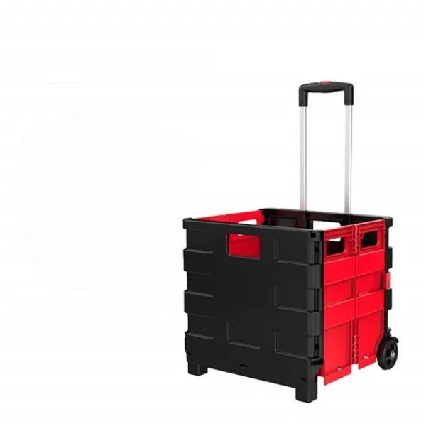 Folding Double-Wheel Shopping Cart For Storage