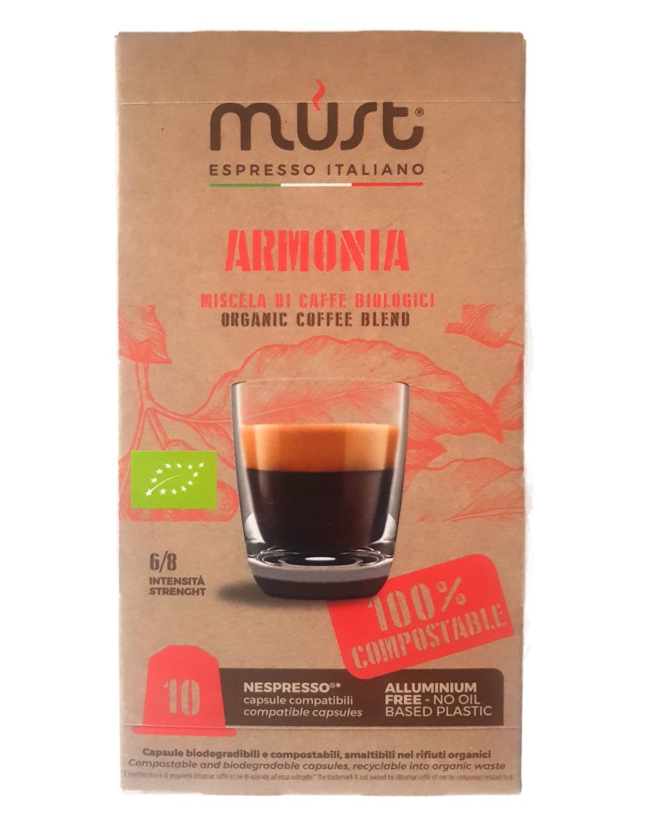 MUST Nespresso Compatible Biodegradable Coffee Capsules Armonia 10s