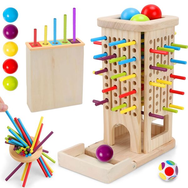 3-in-1 Wooden Stick Pull Game Montessori Educational Game