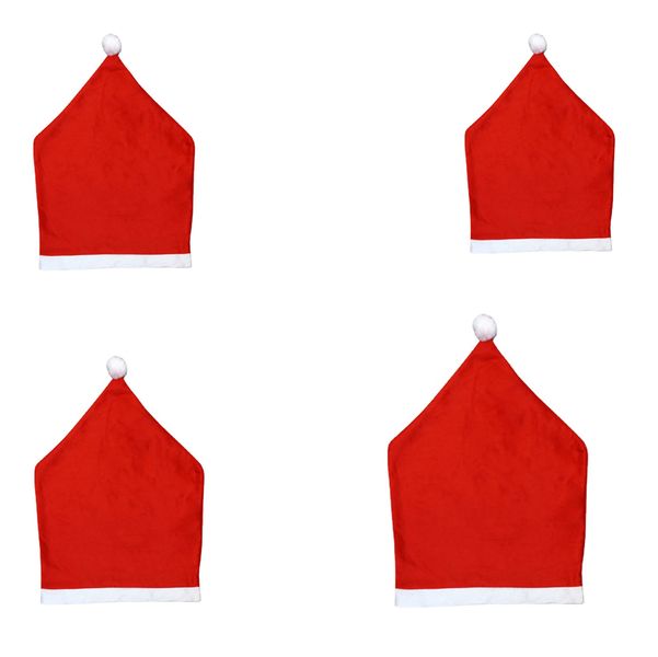 Christmas chair covers, Santa Claus hats, party seat decorations-4Pcs