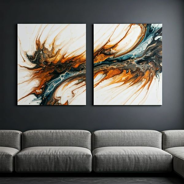 Canvas Wall Art: 2 - Piece Set - Vibrant Verve
