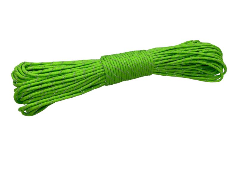 Neon Green with Grey Reflective Tracer Paracord Rope 30m