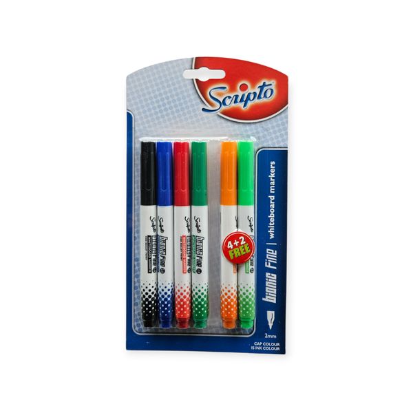 SCRIPTO BIONIC FINE W/BOARD MARKERS-Asst- 4+2 Free