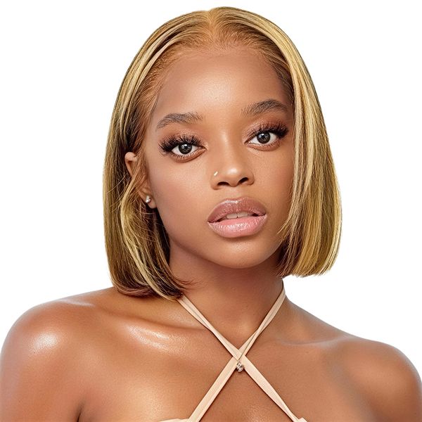 VSP 8In Piano Wig Full Frontal Wig Brazilian Hair Glueless Straight Bob Wig