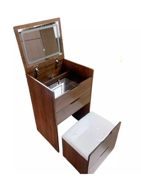 LED modern vanity dressing table (Walnut)