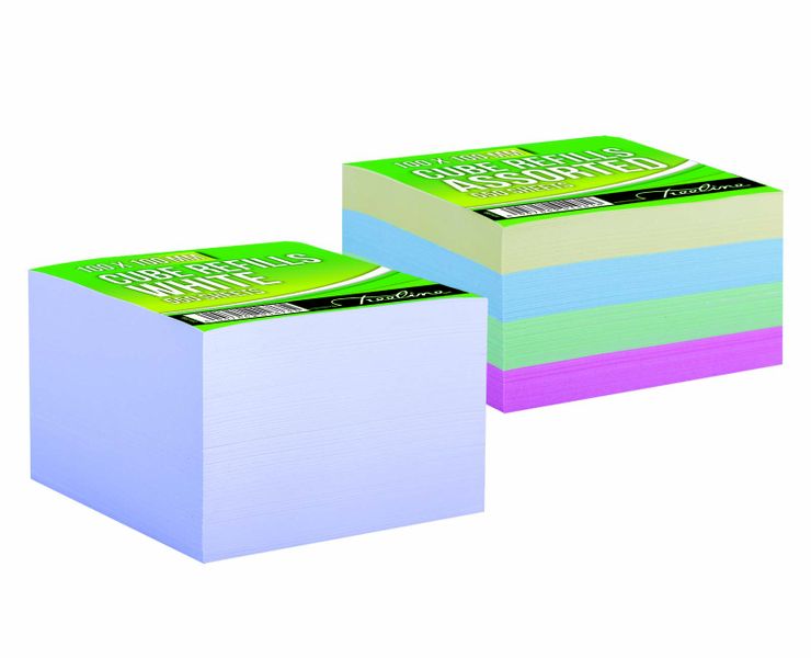 Treeline Cube Refil 100 x 100mm Pastel Assorted - Box of 12