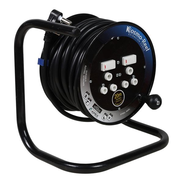 Kosmo Reel - Extension Reel/Heavy Duty with Duo Socket (2x 16A) - 20mx2.5mm