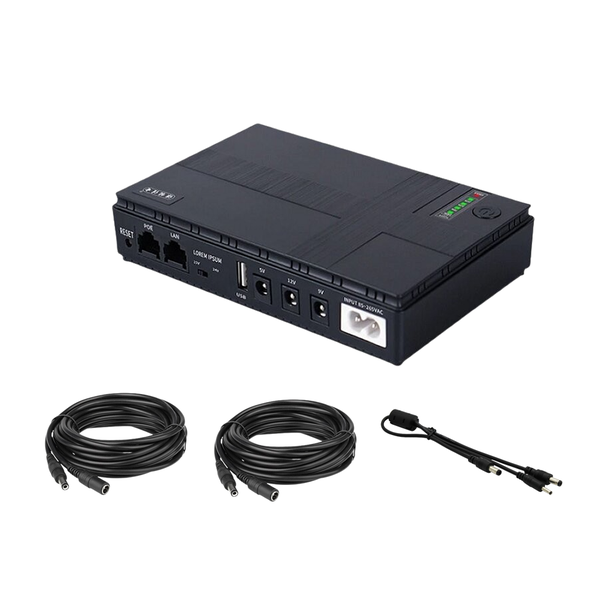 10400 mAh Mini UPS + 5M Extra Long DC Cable For WIFI Router and Fibre Box