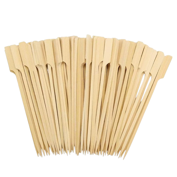 100 Pieces Eco-Friendly Natural Bamboo Paddle Skewers - Brown