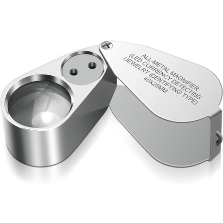 Folding 40x Magnifying Glass 5.5 Inches In Size Compact Portable Image