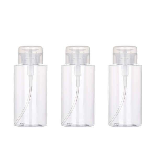 PET Nail Polish Remover Press Bottle, Makeup Remover Bottle 300ml 3-Piece