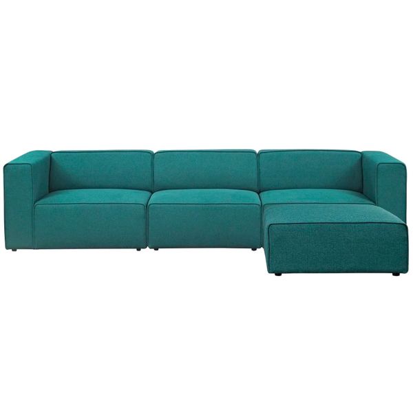 The Mingle Hm Green Leather Modern Sectional Sof image