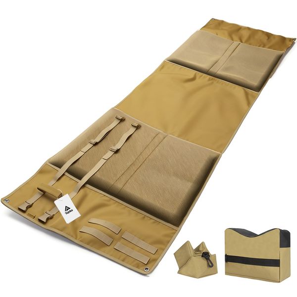 Topika Waterproof Thickened Shooting Mat and Shooting Rest Bag Set-Unfilled