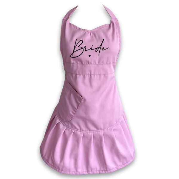 Bride Design Cute Cut Pink Wedding Apron