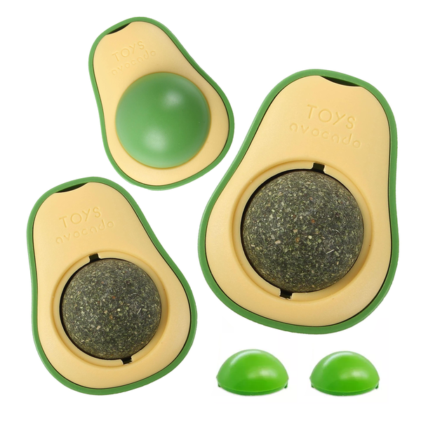 3 PCS Cat Lick Ball Teeth Cleaning Catnip Ball Kitten Funny Interactive Toy