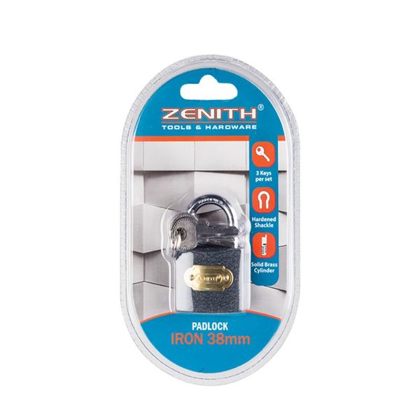 Padlock - Home Security - Iron - Extra Keys - Silver - 38mm - 4 Pack