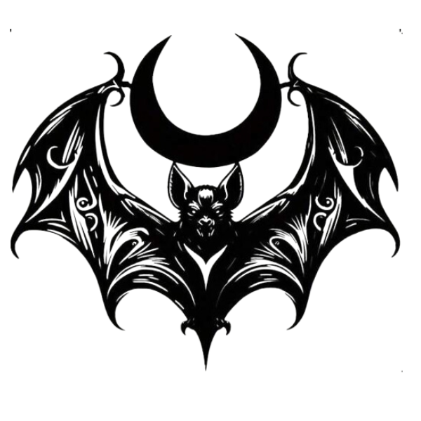 Gian Majestic Bat with Moon Metal Wall Art