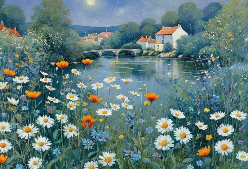 Modern Canvas Wall Art Home Decor - Country River