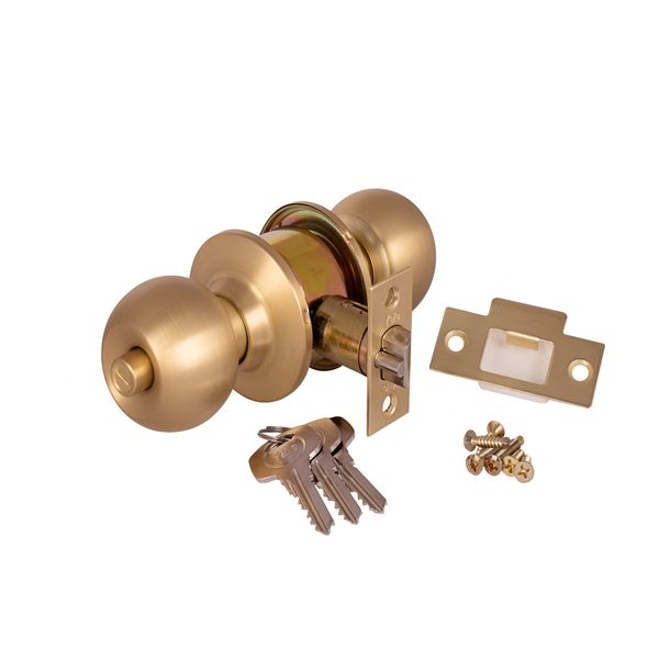 Yale Round Cylindrical Knobset - Rose Gold