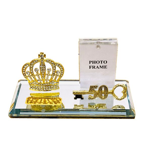 50th Key Ladies Diamant Gold Crown with Magnetic Frame And Metal