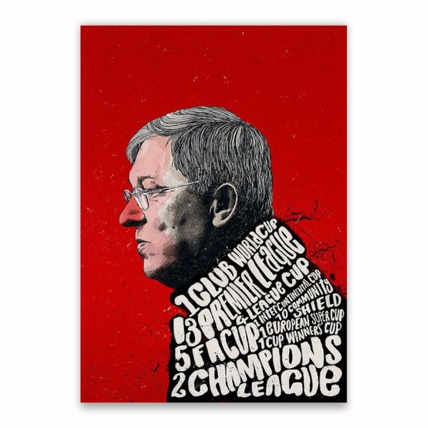 Sir Alex Ferguson Trophies Poster - A1