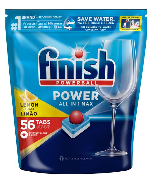 Finish 56's Auto Dishwashing All in One Max Tablets, Lemon