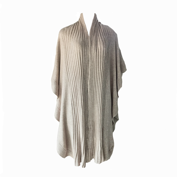 Ladies Beige Open Knit Poncho