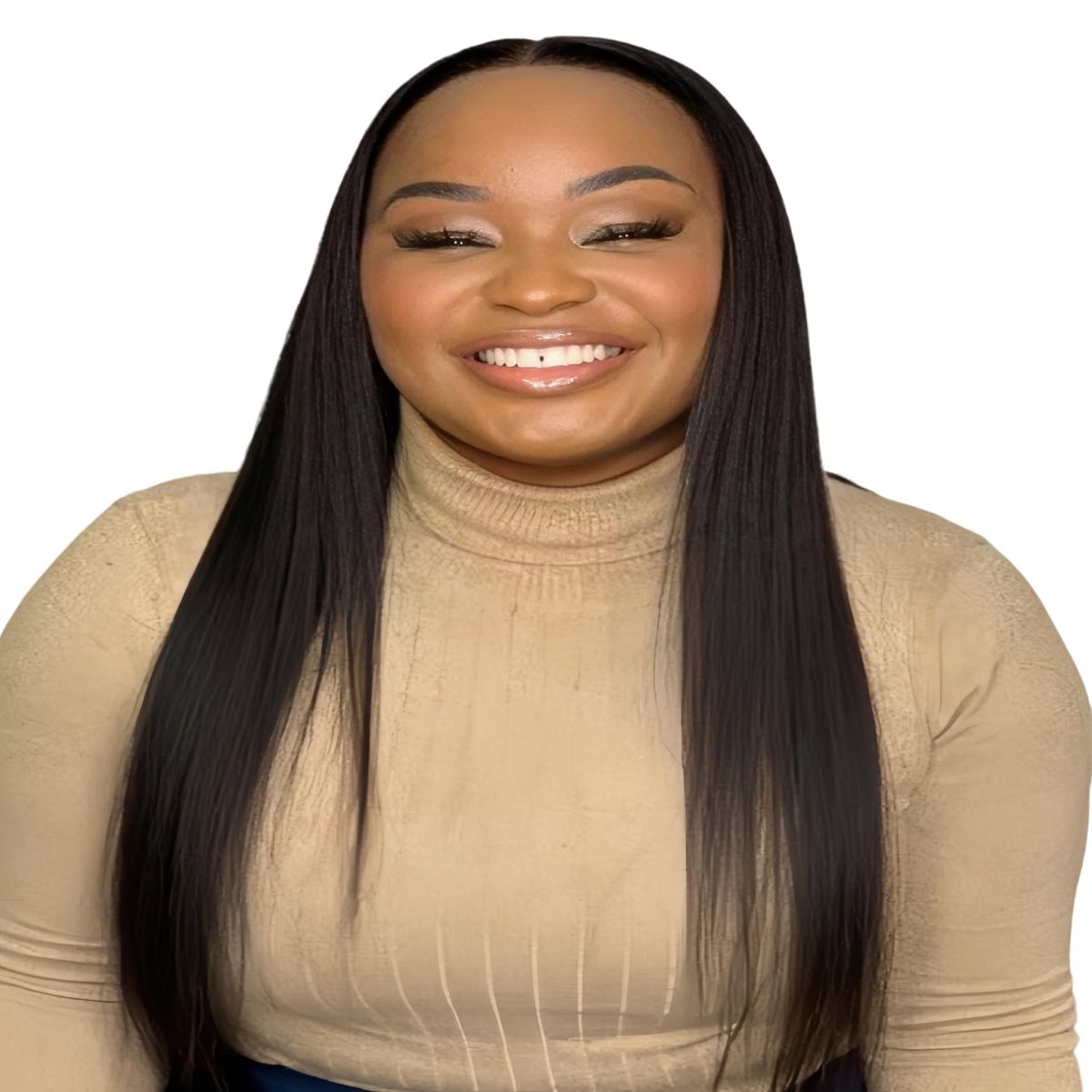 Luvée 24-inch Full Frontal Straight Wig Human Hair Natural Colour