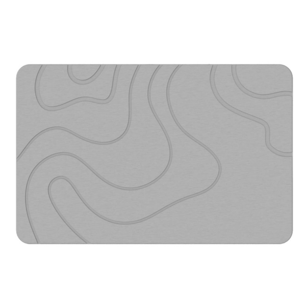 60x39 cm Quick Dry Diatomite Bath Mat with Non Slip Base Grey