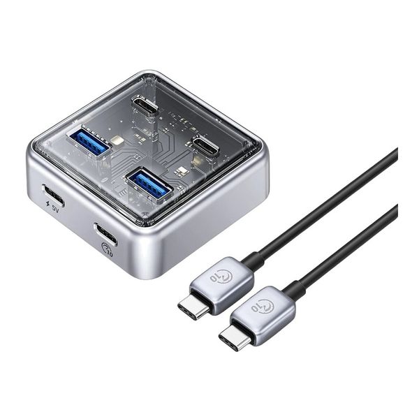USB 3.2 Hub Splitter with 2 USB-A and 2 USB-C Ports Compatible with MacBook