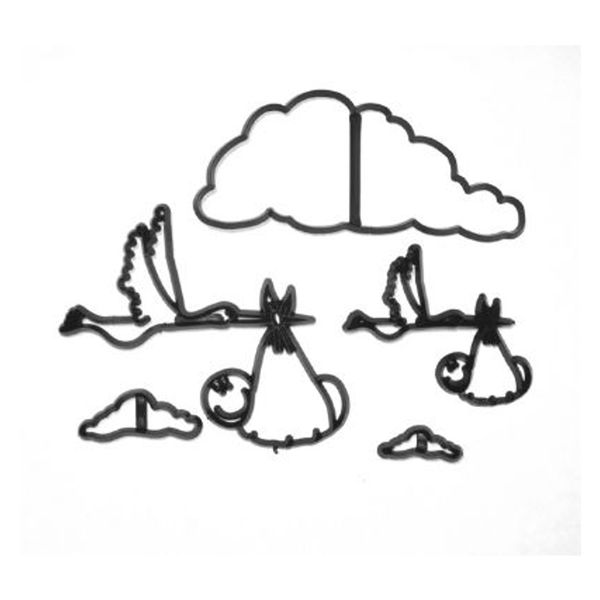 Patchwork Cutters STORK &amp; BABY Delivery Sugarcraft CakeIcing Decorating