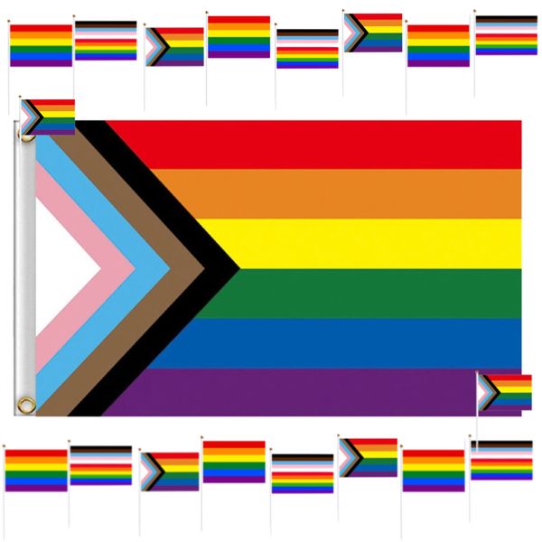 Home Parade Decor All Inclusive LQBTQ Pride Flag With 18 Mini Pride Flags