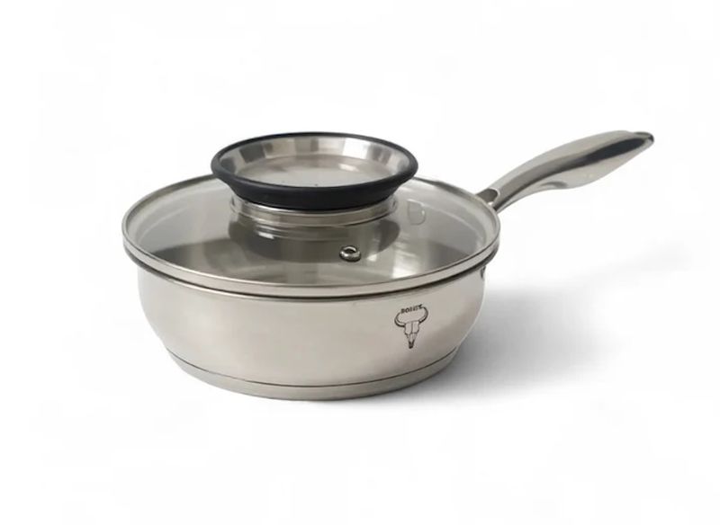 Rolux Stainless Steel Frypan With Glass Lid - 20cm/1.5L