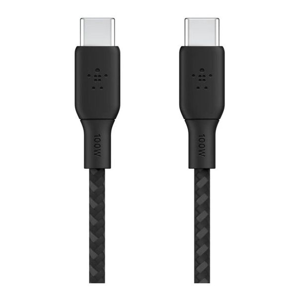 Belkin USB Type C to C Cable, 100W Power Delivery USB-IF Certified 2.0 USB C Charger Cable with Double Braided Nylon Exterior for iPhone 16, 15, iPad,