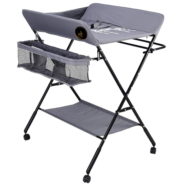 ASC Portable Diaper Changing Station on Wheels with Foldable Design