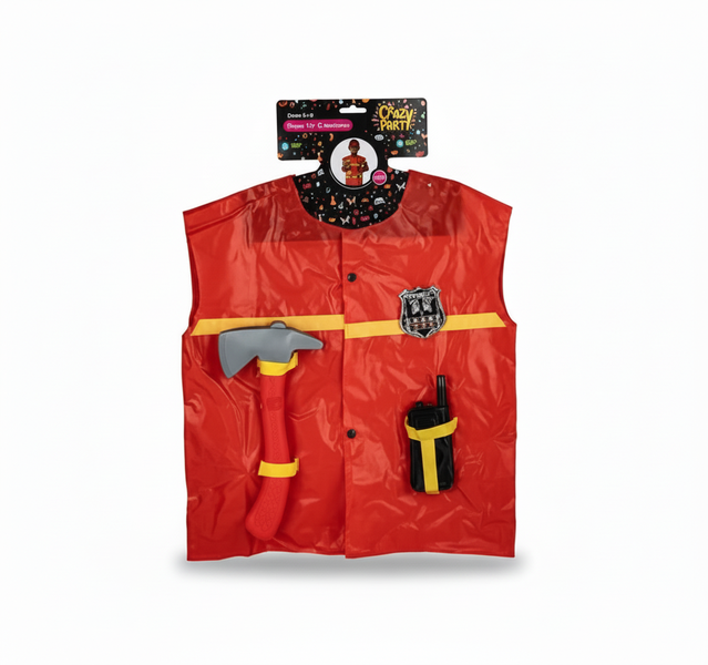 Crazy Party Fireman Costume with Helmet, Jacket, Pants &amp; Belt
