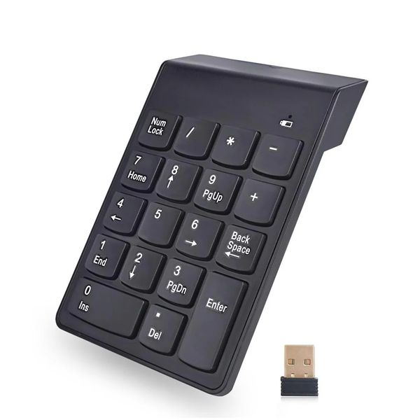 PTech 2.4Ghz Wireless Numeric Keypad 18-Keys Portable Slim Numeric Pad