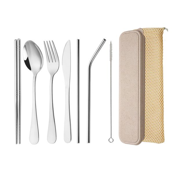 Cream Fork and Knife Traveling Set (FJS-001-CR)