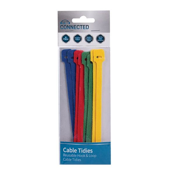 Bulk Pack x 4 Cable Tidies Colour Coded 150mm