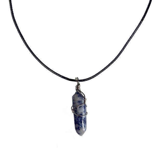 Earth Stone Collection - Wire Wrapped Sodalite Stone Necklace