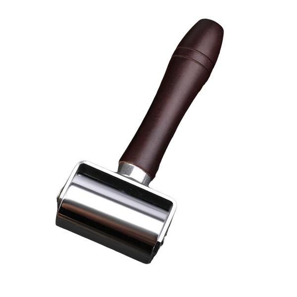 60mm Steel Leatherworking Roller with Wooden Handle Craft Press Edge Roller