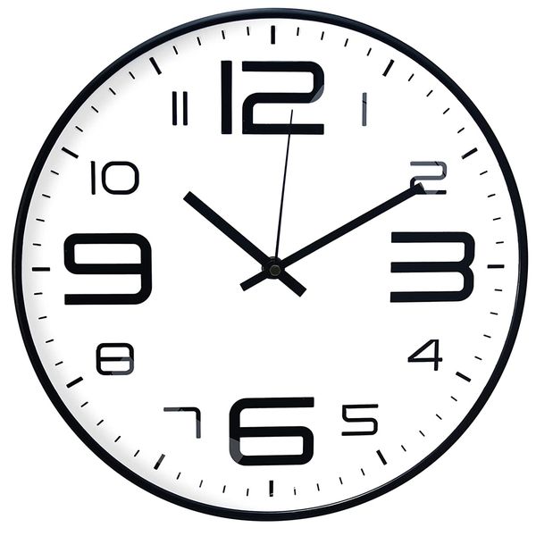 Modern Non-Ticking Quality Quartz Battery Operated Round Wall Clock - 35cm