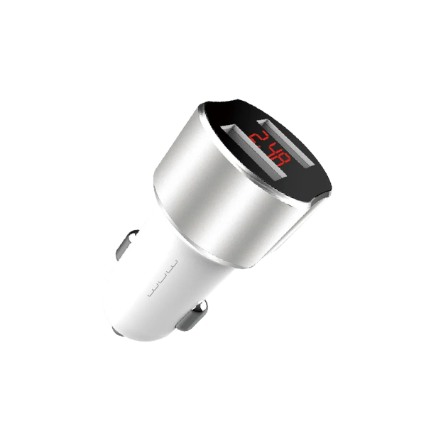 WUW-C129 Car Charger 2USB 2.4A WHITE