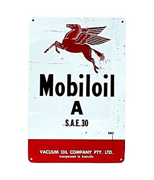 Mobiloil A SAE30 Retro Style Metal Bar Sign For Bar Pub Wall Decor