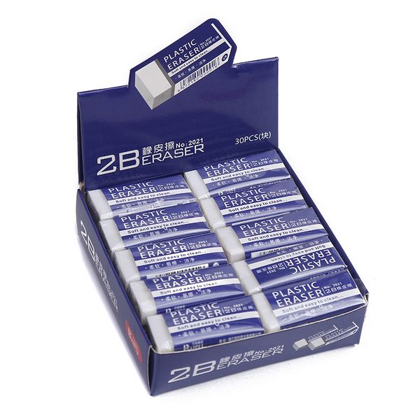 30 Soft 2B Pencil Erasers ,Durable &amp; Easy-Clean for School,Office &amp; Drawing