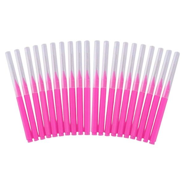 20 Piece - Mini Disposable Eyebrow Brush Set - Pink