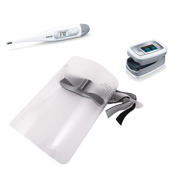 Beurer Wellness: Oximeter PO30 + Thermometer FT09 + M-Frame Face Shield Set